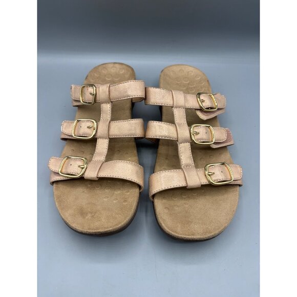Vionic Womens Sandals 10 Rose Gold Sandals Comfort Straps Slip On‎ - Picture 2 of 6